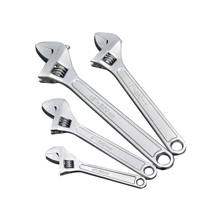 Carbon steel Adjustable wrench with chromium plating Carbon steel Adjustable wrench with chromium plating